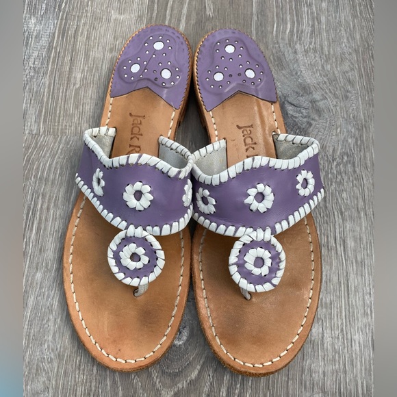 Jack Rogers Shoes - Jack Rogers Lavender & White Flat Sandals
